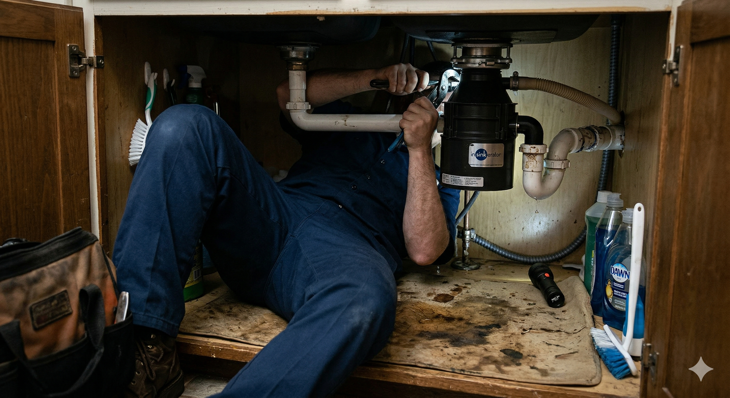 Professional plumber servicing water heater in Zephyrhills